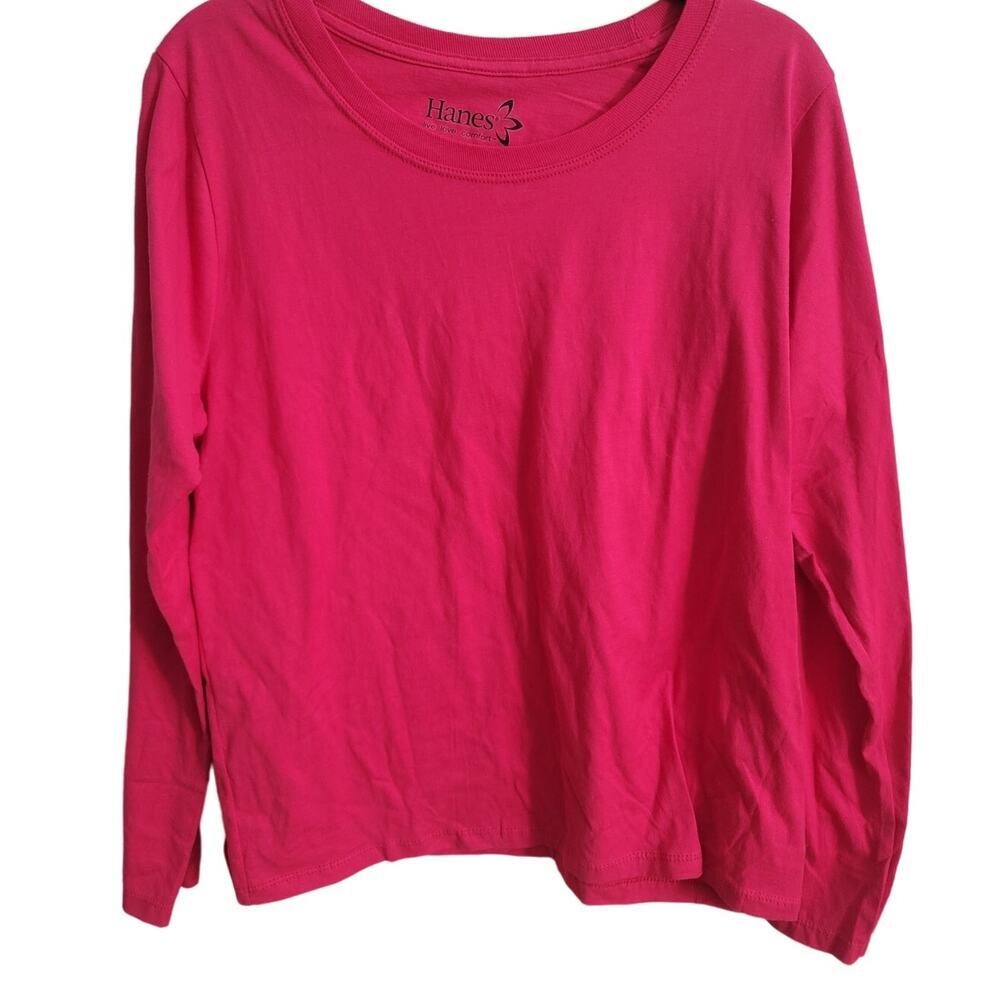 Hane's Women's Pink Long Sleeve Lightweight Shirt Size L